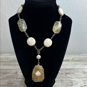 Premier Designs "Sand Dune" necklace with genuine quartz and stone